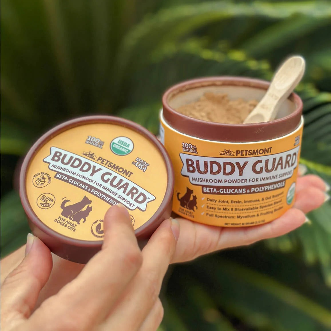 Buddy Guard for Lumps and Bumps, Lipoma for Dogs & Cats, Patent Pending Organic 9 Mushroom Powder Blend Natural Dog Probiotic & Immune Support Chaga, Reishi, Lion's Mane, Turkey Tail Mushroom(2‑pack  50-lbs)